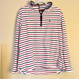 Joules Striped Preppy Beachy Pullover Quarterzip Pullover Sweatshirt